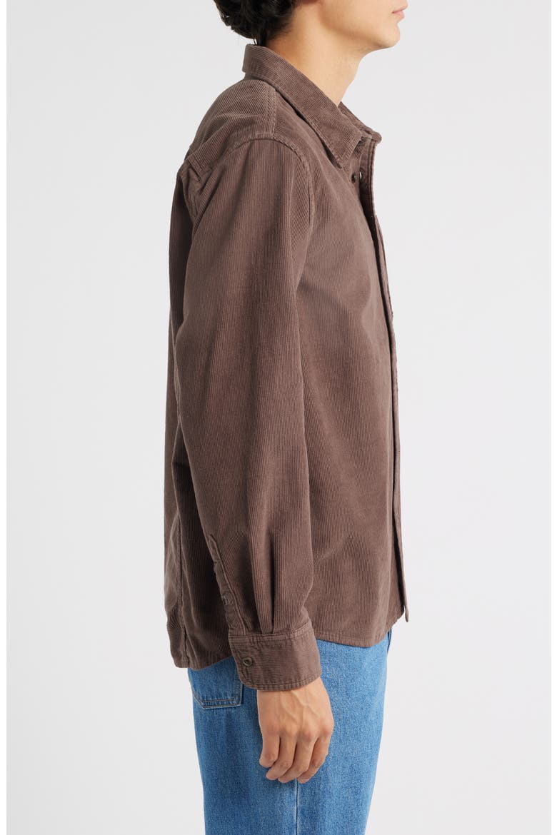 Cotton Corduroy Button-Up Shirt, Alternate, color, BROWN
