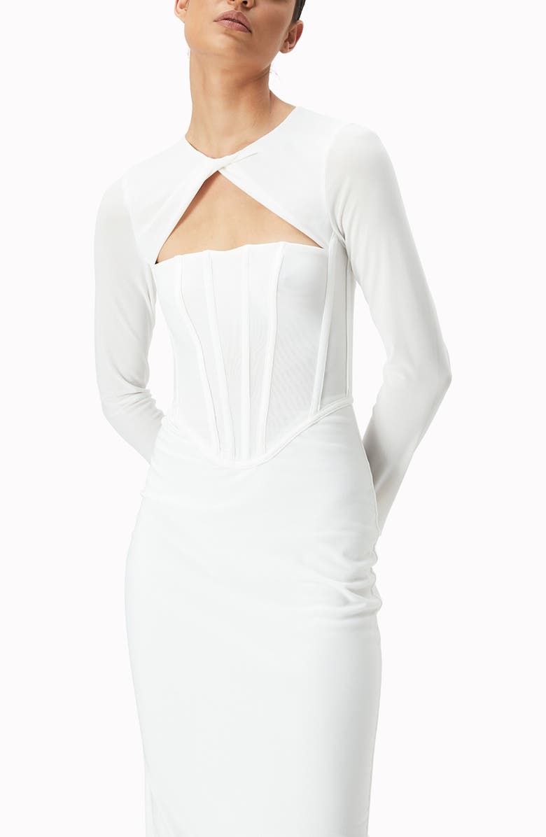 Bardot Ramona Corset Long Sleeve Midi Dress, Alternate, color,