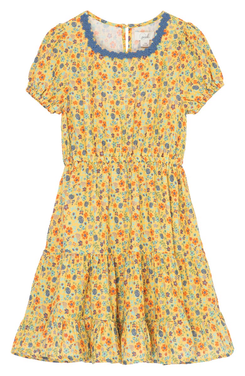 Peek Aren't You Curious Kids' Floral Tiered Dress, Main, color,