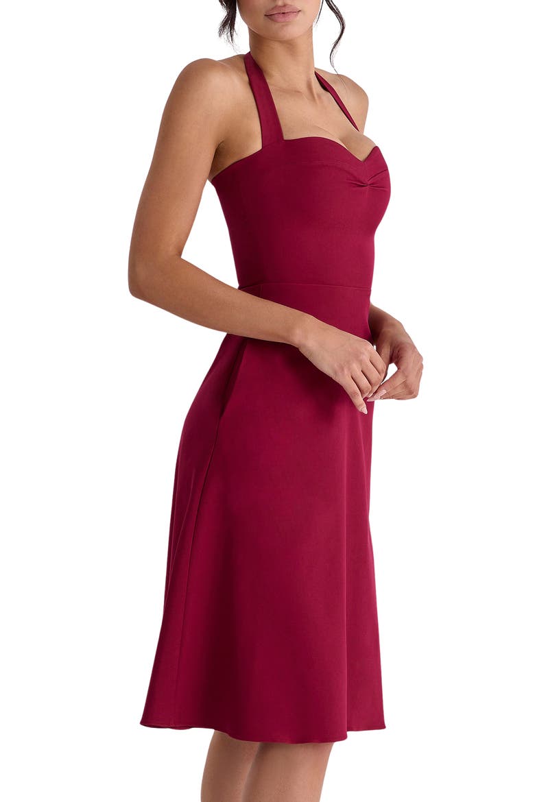 Carolla Halter Minidress, Alternate, color, WINE
