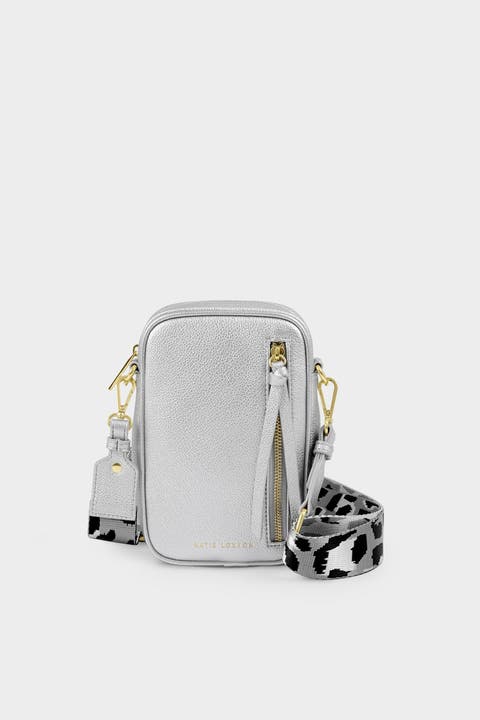 Hallie Small Crossbody Bag in Silver