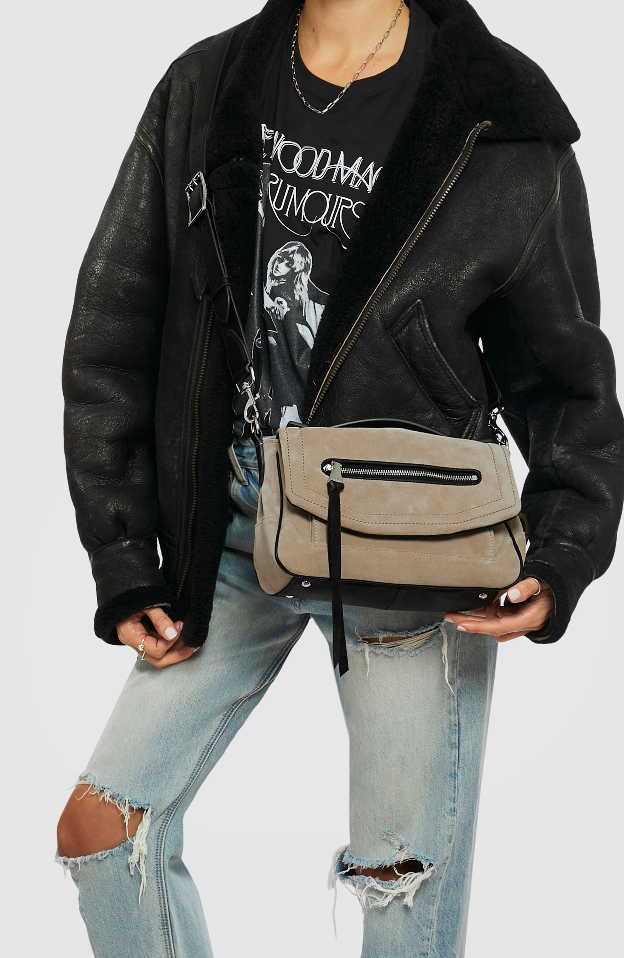 Bandit Crossbody Bag, Alternate, color, OAT SUEDE