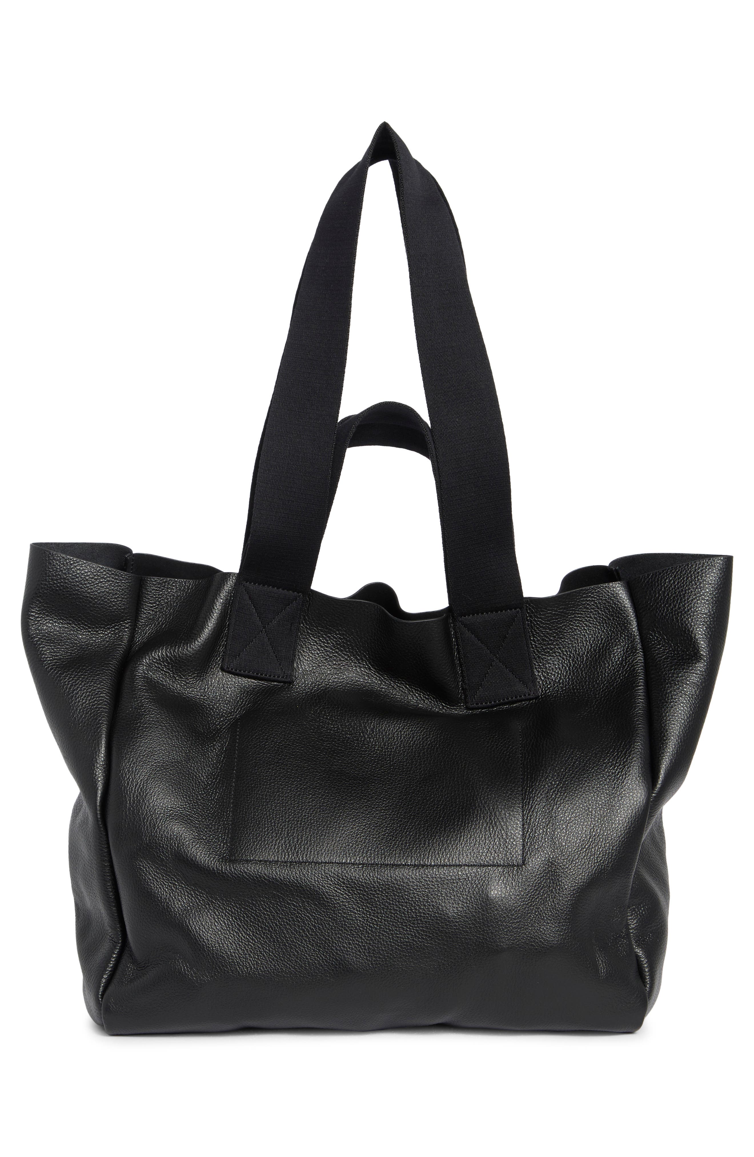 Izzy Leather Tote, Alternate, color, BLACK