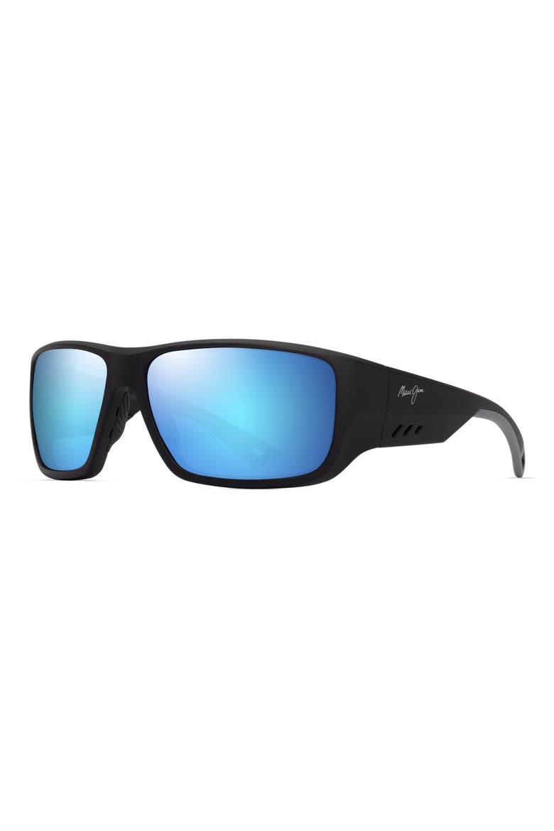 Keha 63mm Polarized Oversize Rectangular Sunglasses, Alternate, color, MATTE BLACK