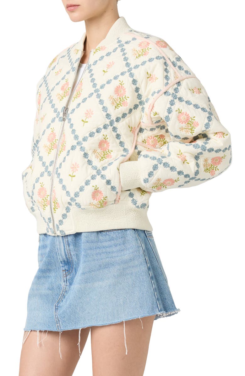 BLANKNYC Embroidered Quilted Cotton Bomber Jacket, Alternate, color, Sought After
