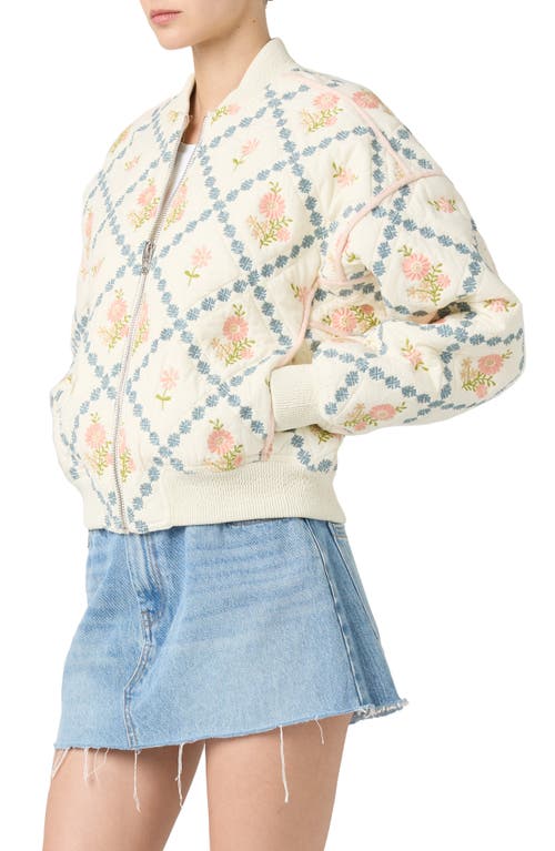 Blanknyc Embroidered Quilted Cotton Bomber Jacket In Sought After