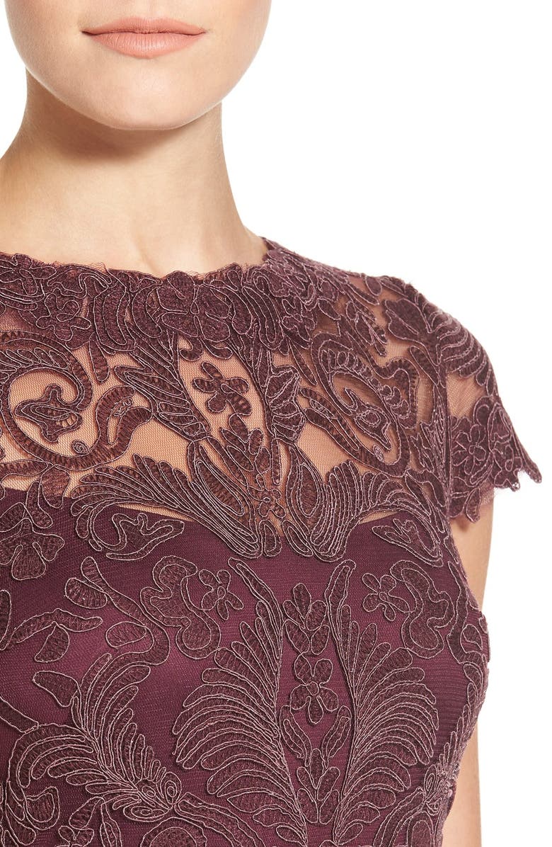 Tadashi Shoji Illusion Yoke Lace Sheath Dress, Alternate, color,