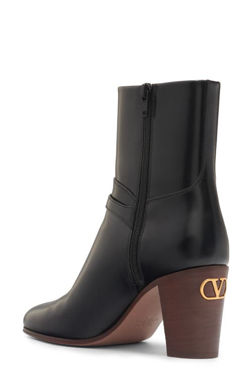 Valentino Leather Pattie Heeled Ankle Boots 75
