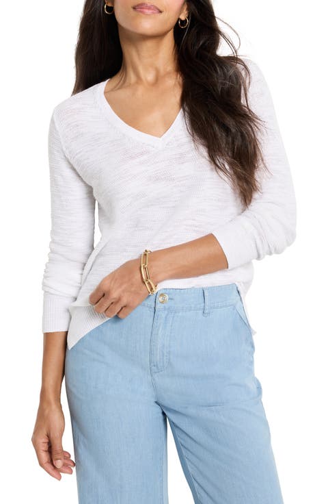Breezy Textures Cotton Blend Sweater