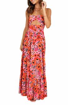 Petal & Pup Sarai Floral Cutout Maxi Dress