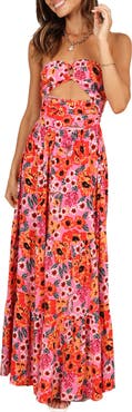 Petal & Pup Sarai Floral Cutout Maxi Dress