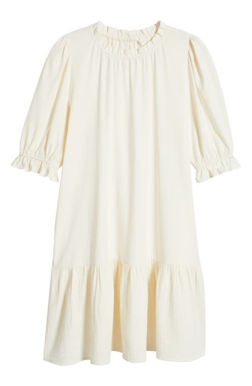 Caslonr Caslon(r) Ruffle Trim Shift Dress In Ivory Pristine