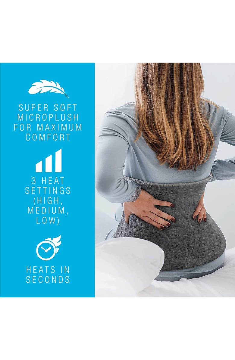 PURSONIC Extra Large Heating Pad & Stomach & Back Massager, Alternate, color, Multicolor