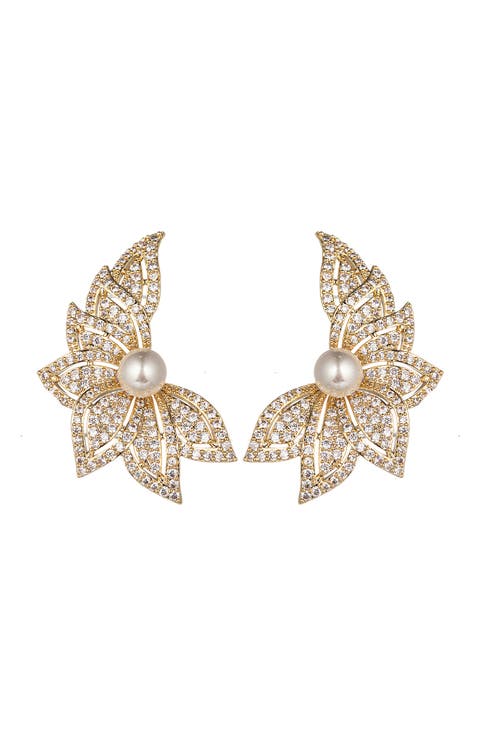Mia CZ & Imitation Pearl Statement Earrings