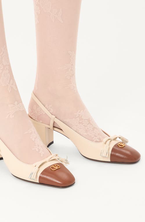 Valentino Leather Valet Du Roi Slingback Heels 60 In Nude