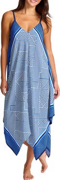 Tommy Bahama Fractured Stripe Scarf Cover-Up Dress