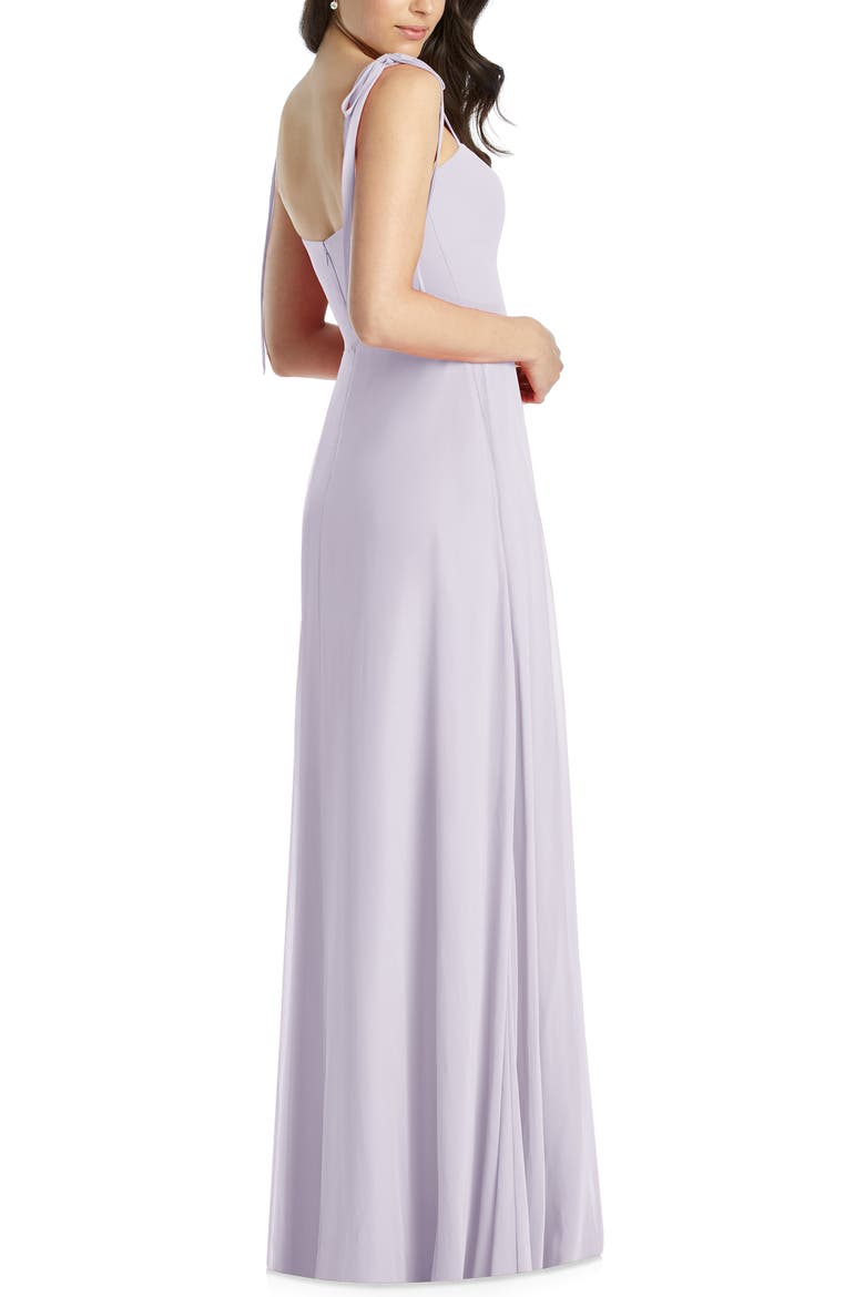 Shoulder Tie Chiffon A-Line Gown, Alternate, color, MOONDANCE