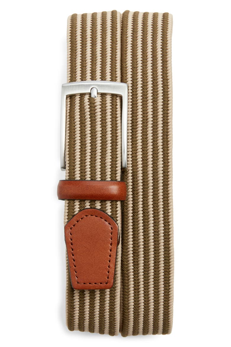Ian Woven Elastic Belt, Main, color, OLIVE DARK