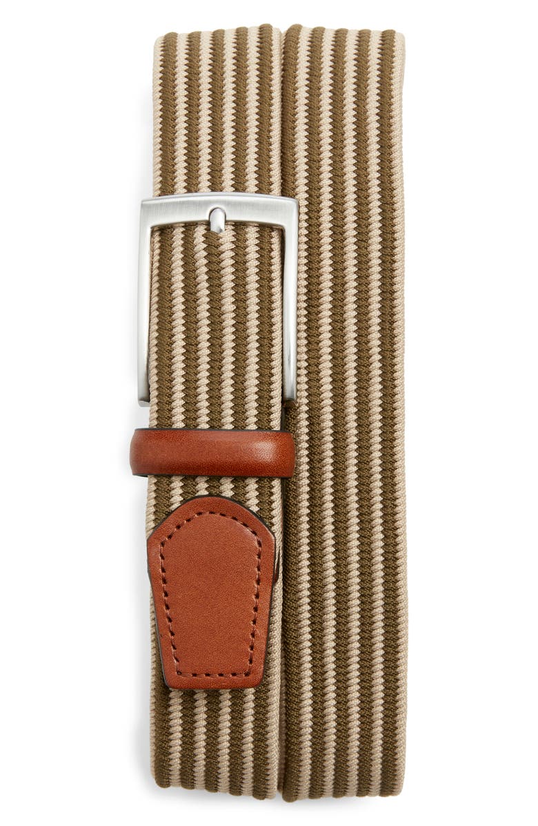 Nordstrom Ian Woven Elastic Belt, Main, color, Olive Dark