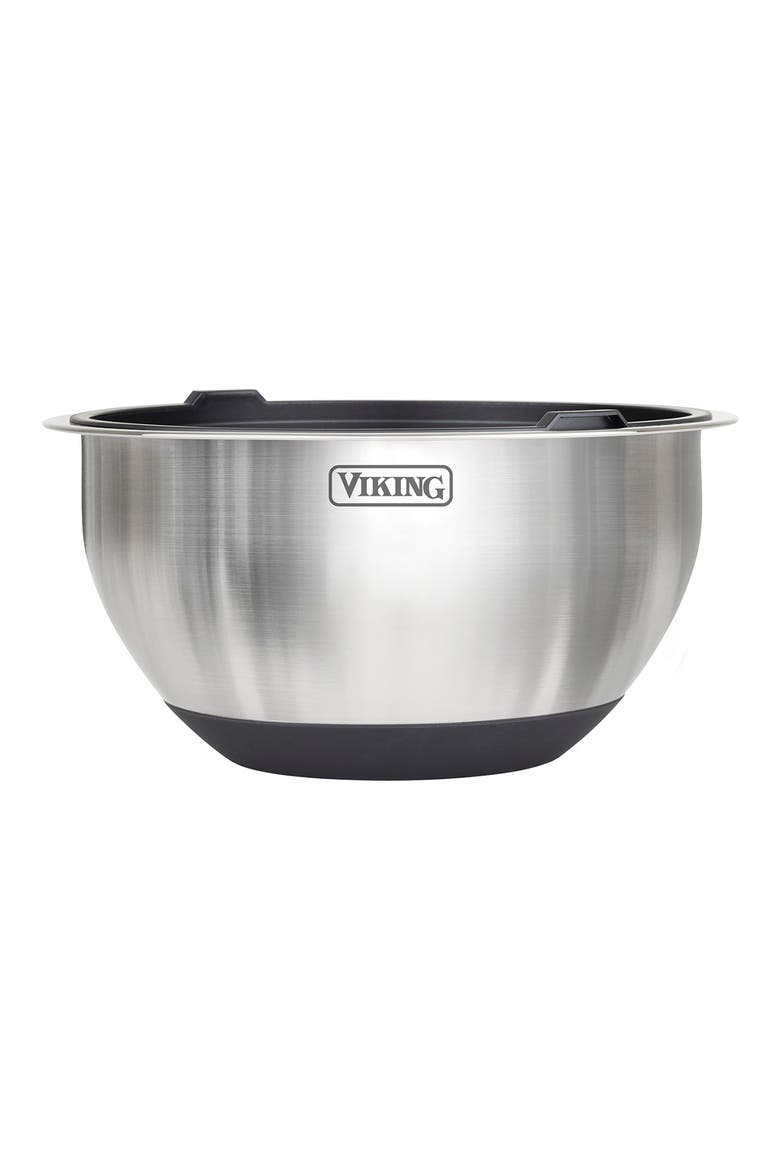 10-Piece Stainless Steel Mixing Bowl Set with Lids, Alternate, color, BLACK