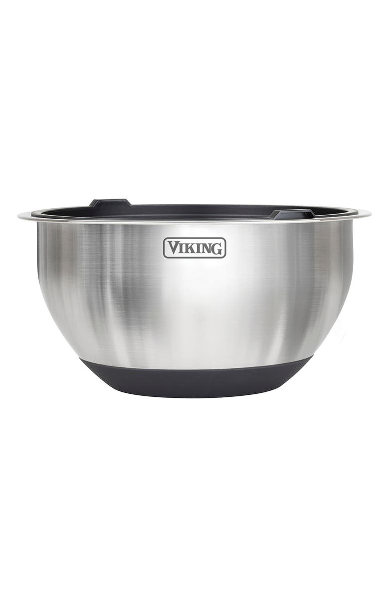 Viking 10-Piece Stainless Steel Mixing Bowl Set with Lids, Alternate, color, Black