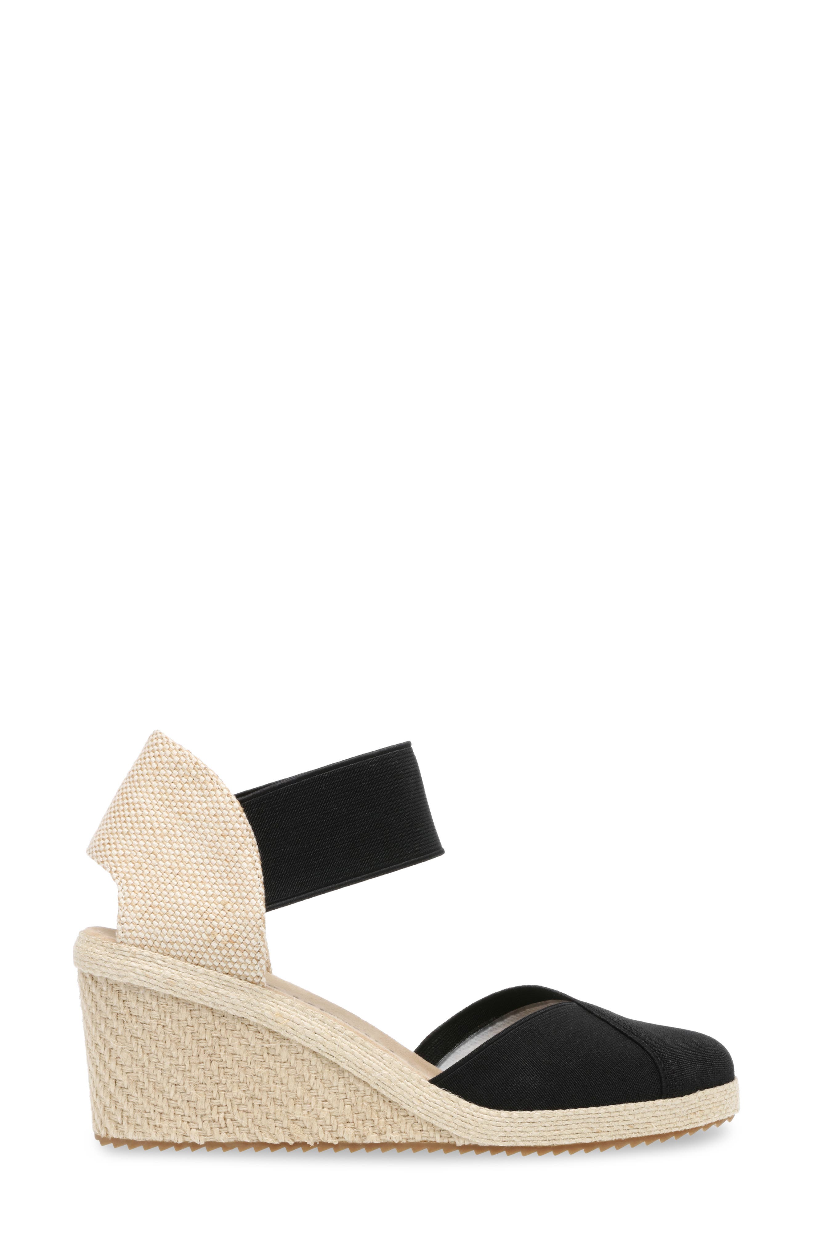 Anne Klein Zoey Wedge Sandal, Alternate, color, Black