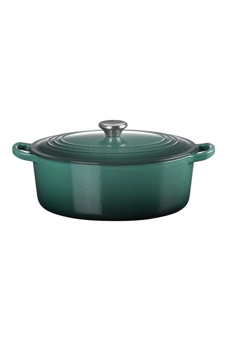 Traditional 8-Quart Oval Enamel Cast Iron Dutch Oven with Lid, Main, color, ARTICHAUT