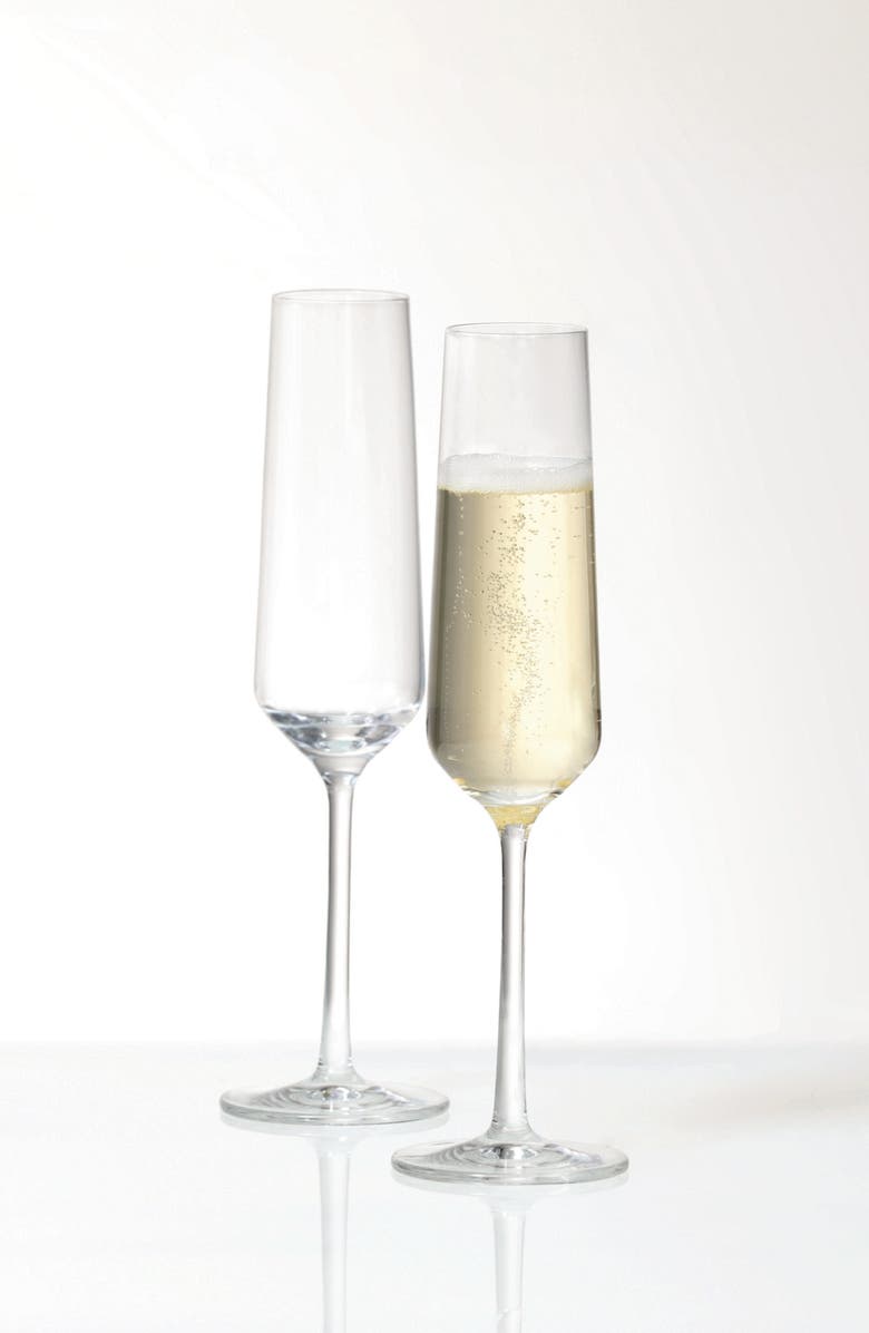 Zwiesel Glass Set of 2 Pure Champagne Flutes, Alternate, color, Clear