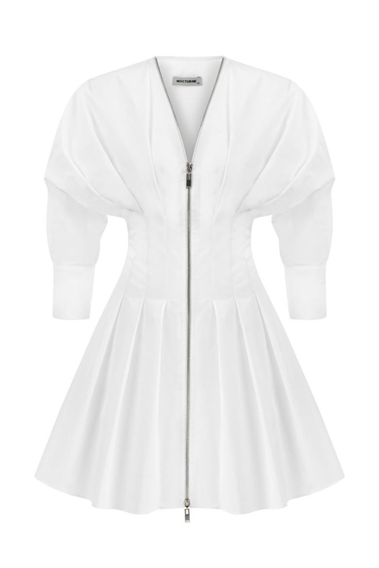 Zippered Dress, Alternate, color, White