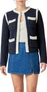 English Factory Colorblock Braided Cardigan