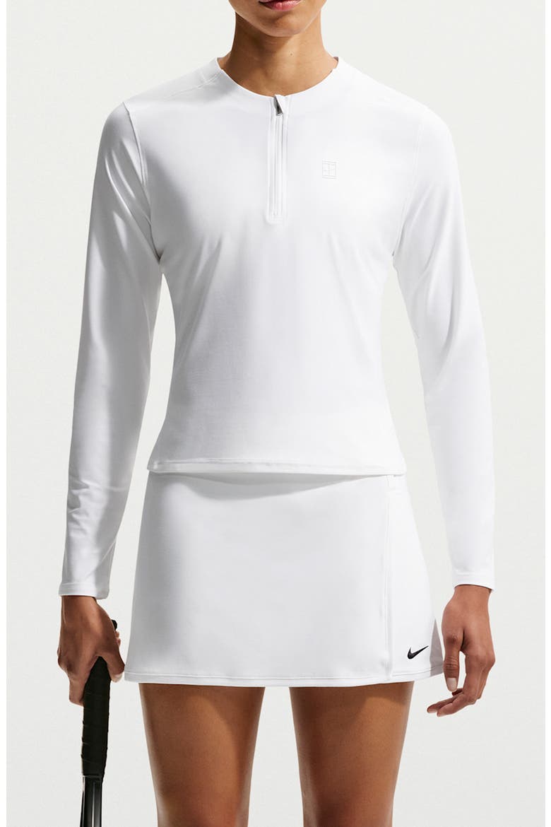 NikeCourt Dri-Fit ADV Mid Layer Top, Main, color, WHITE/WHITE