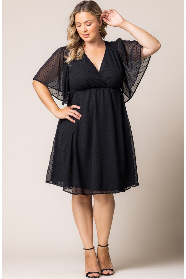 Florence Flutter Sleeve Dress, Alternate, color, ONYX