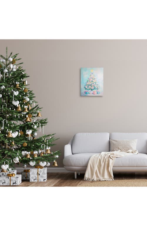 Stupell Industries Pastel Christmas Tree Canvas Wall Art In Blue