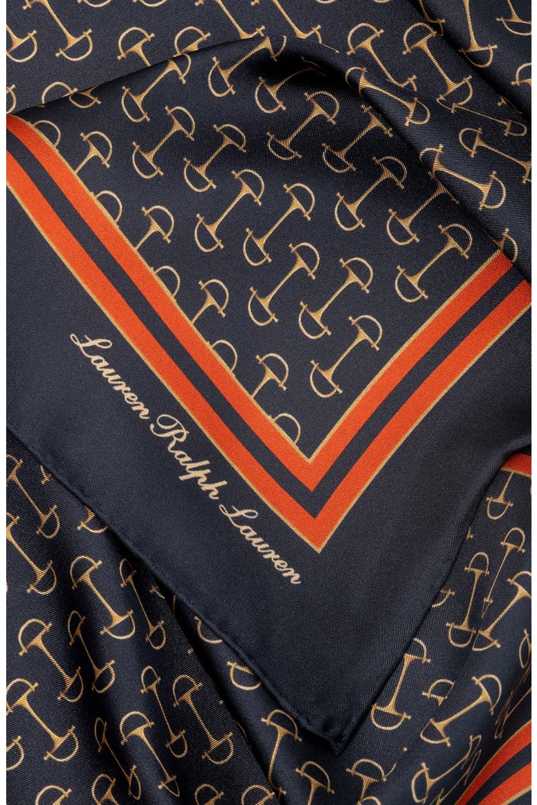 Equestrian Square Silk Scarf, Alternate, color, GINGER ORANGE