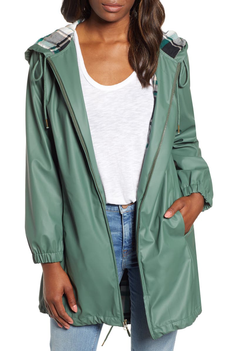 Caslon<sup>®</sup> Hooded Rain Jacket, Main, color,