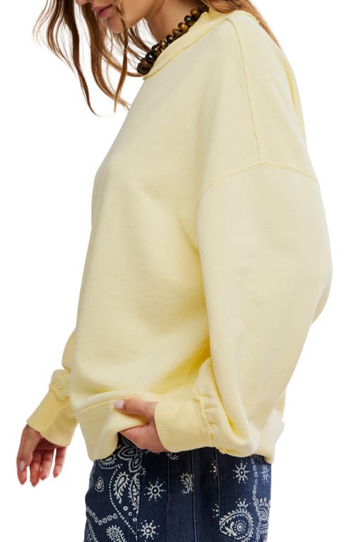 Free People Palm Springs Mock Neck Cotton Fleece Sweatshirt In Yellow