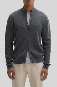Robert Barakett Idris Full Zip Mock Neck Sweater