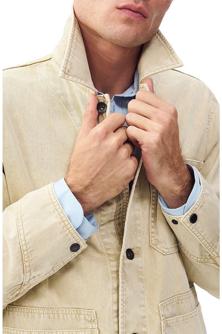 Tribeca Cotton Denim Chore Jacket, Alternate, color, STONE BEIGE