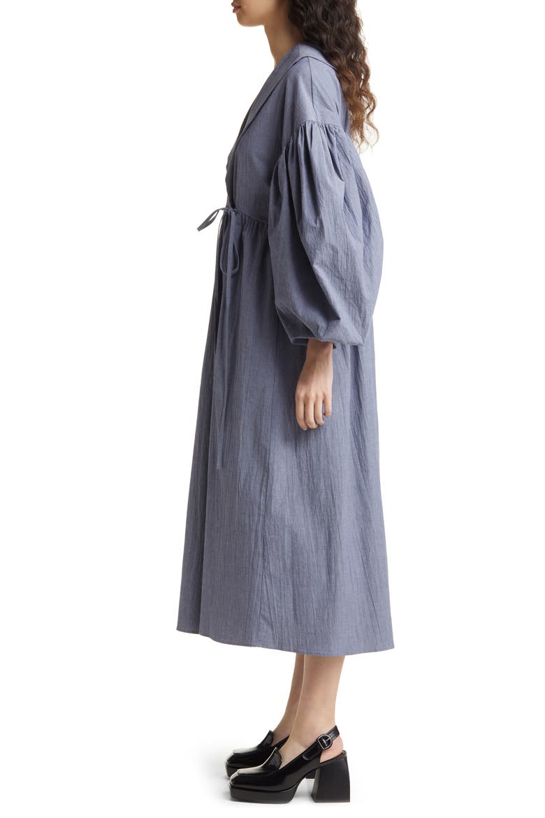 Wrap Midi Dress, Alternate, color, MEDIUM BLUE