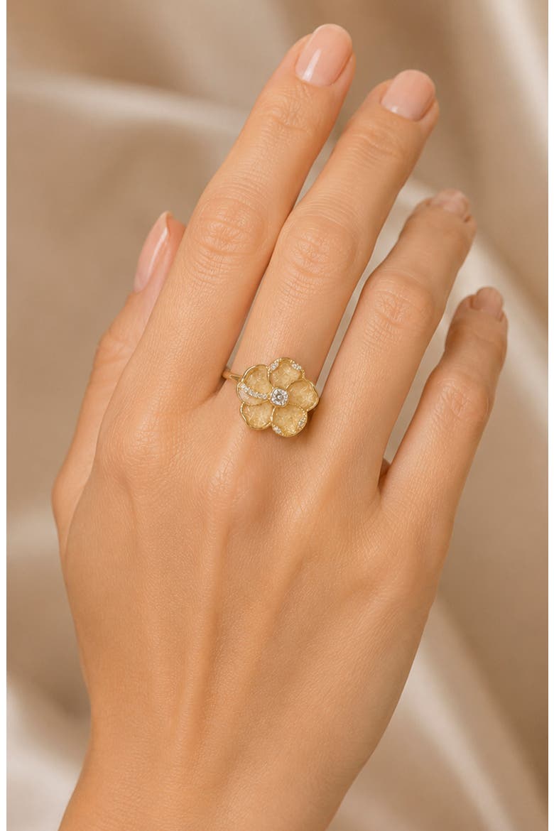 Flower Statement Ring, Alternate, color, GOLD