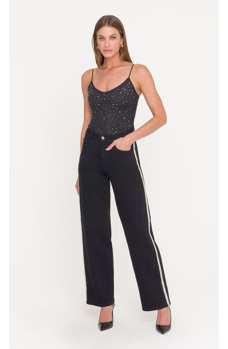 Generation Love Agnes Crystal Bodysuit, Main, color, Black