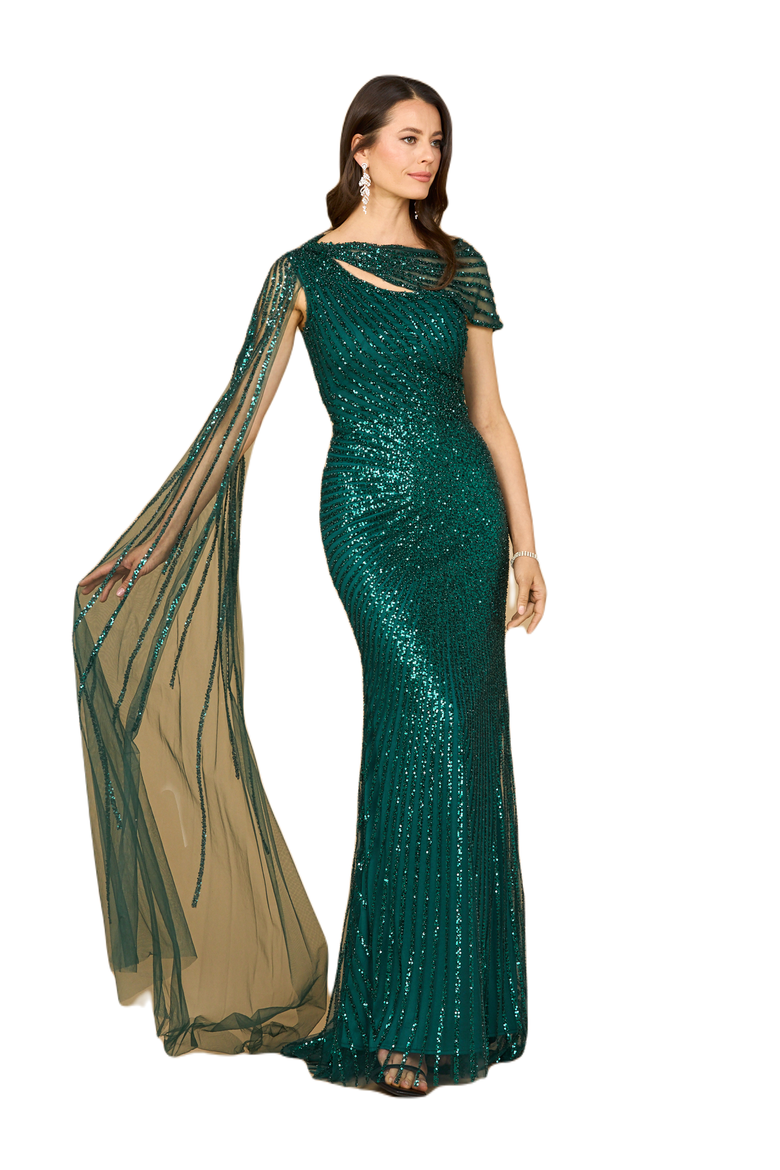One Shoulder Metallic Dress, Main, color, Teal