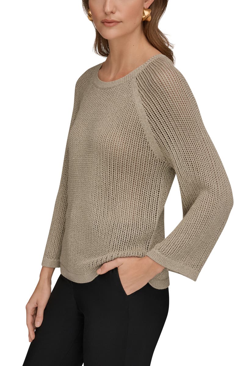 Donna Karan New York Metallic Sheer Sweater, Alternate, color, Tuscan Grey