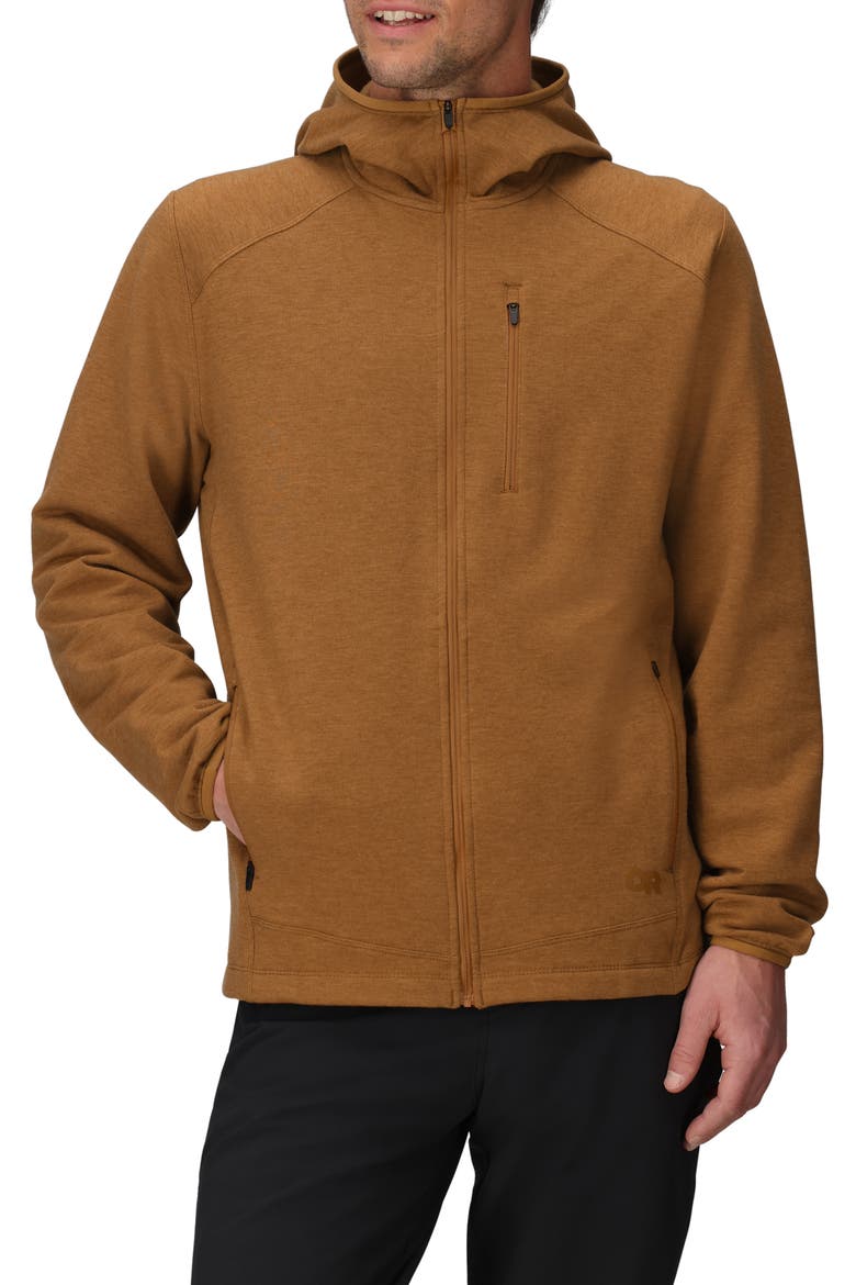 Crescent Fleece Hooded Jacket, Main, color, BRONZE