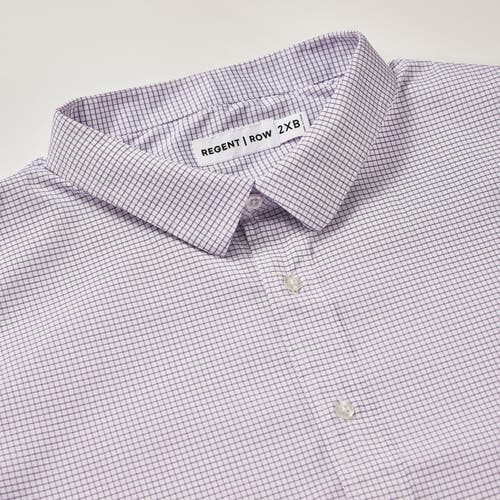 Regent Row Big And Tall Stanton Shirt Short Sleeve Button Down In White-pink-microcheck-35