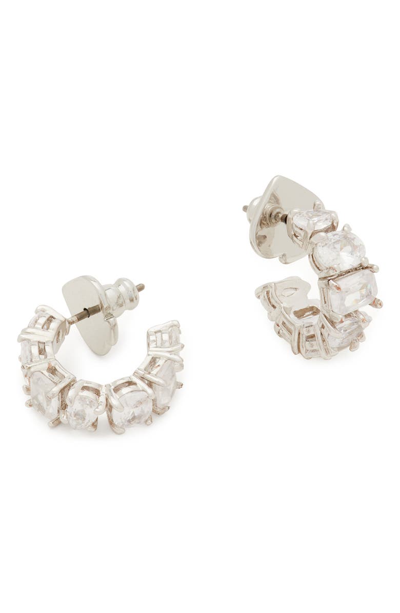 Kate Spade New York small stone huggie hoop earrings, Main, color,