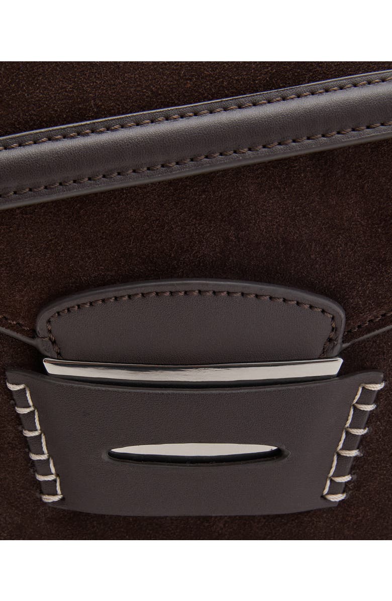 MANGO Suede Shoulder Bag, Alternate, color, Chocolate