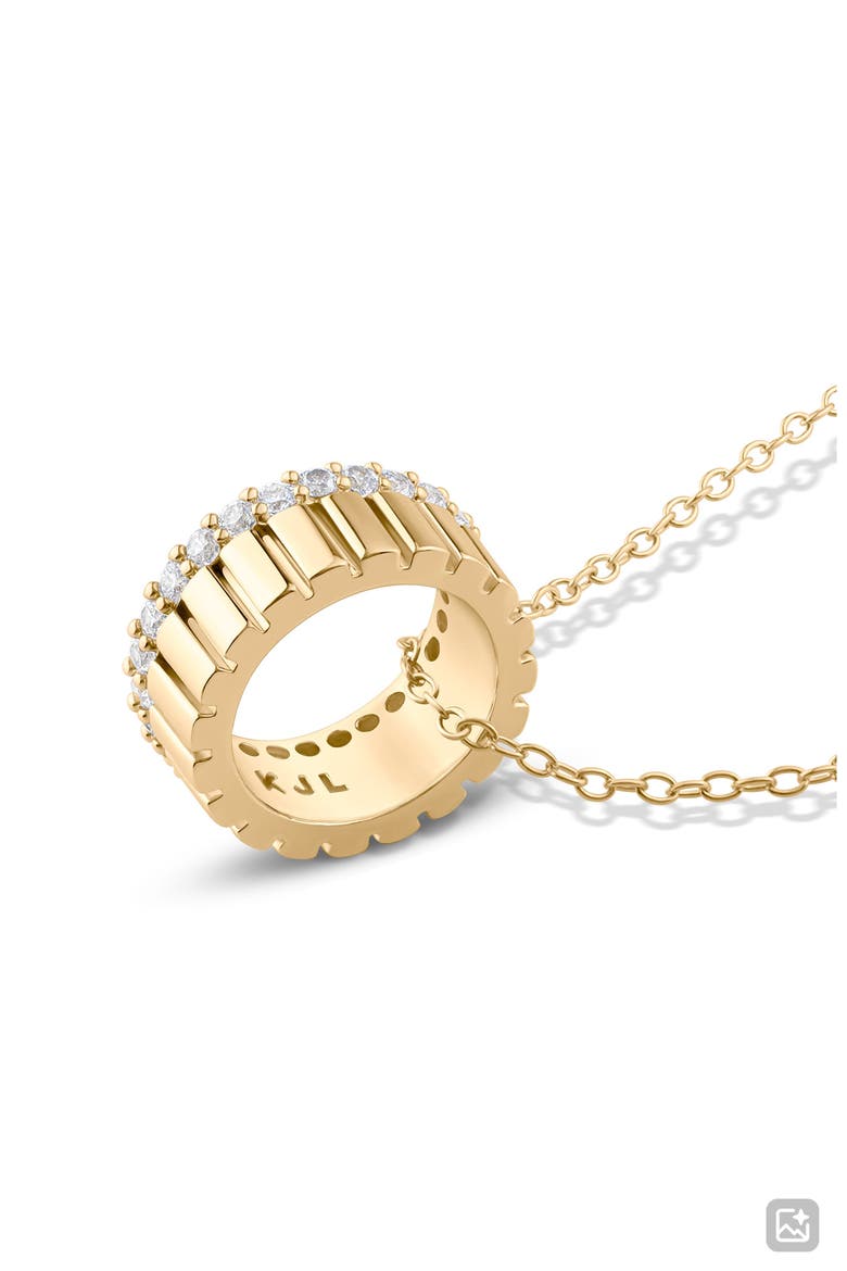 Pavé Circle Pendant Necklace, Alternate, color, GOLD PLATED