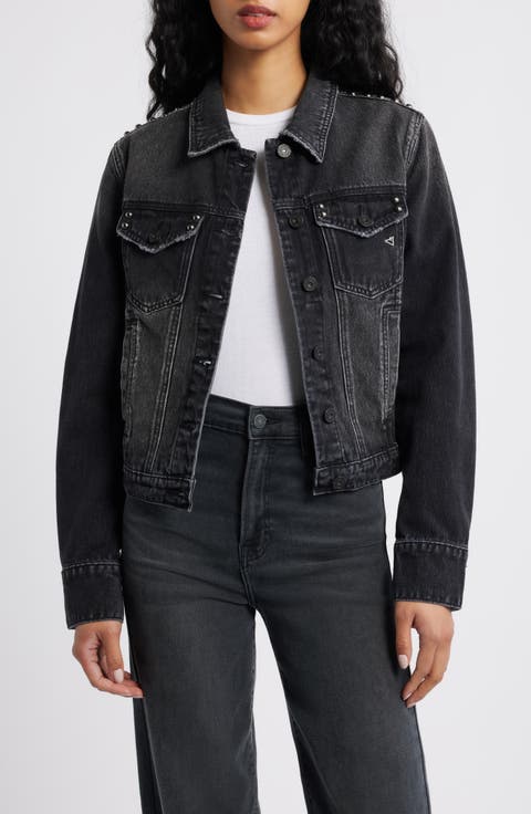 Stud Detail Denim Trucker Jacket
