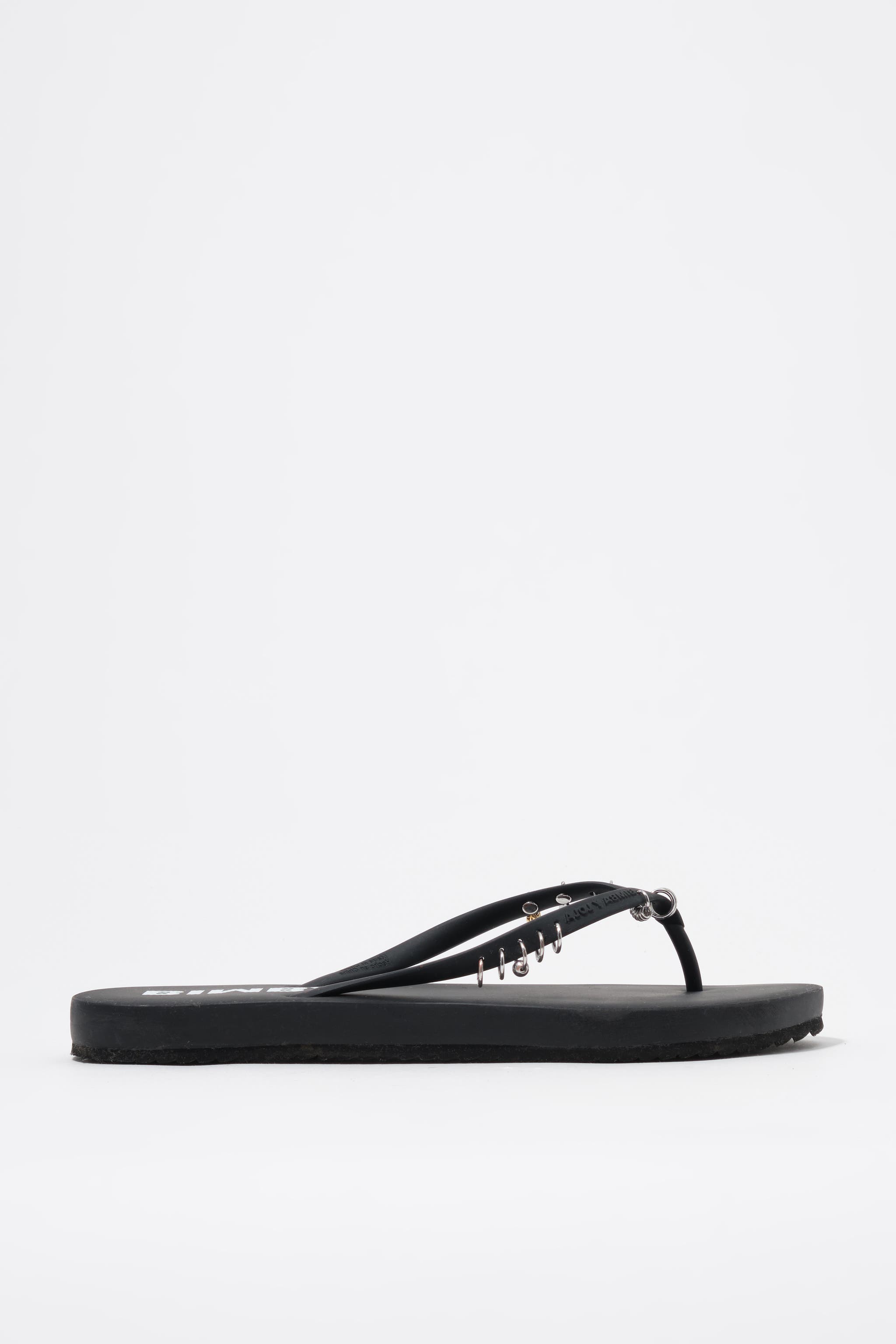 Bimba y Lola Flip-Flop With Piercings, Main, color, Black